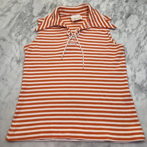 Vintage Jantzen Women’s Polo Shirt Sleeveless Striped Sailor Inspired Stretch - Picture 2 of 10