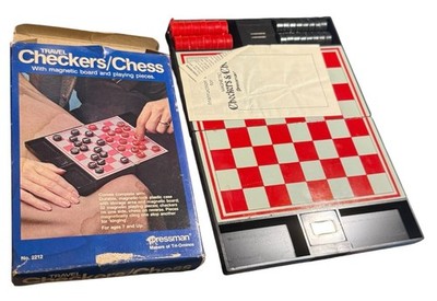 Pressman Travel Checkers/Chess  Game 1980 Vintage