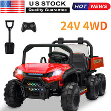 24V Kids 2 Seater Ride on Car Electric Dump Truck 4WD Off-road UTV w/Remote MP3