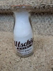 Vintage 1/2 Pint Glass Milk Bottle Utschig Dairy Appleton Wis Pyro Glaze Buttons