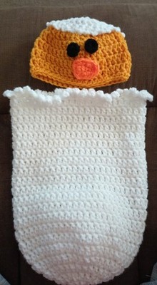 Handmade Crochet Hatching Chick Baby Cocoon