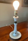 Vintage Milk  Glass Hobnail Electric Table Lamp 13"