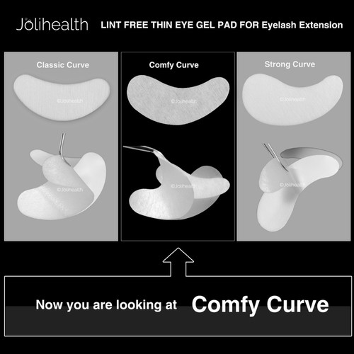 50 Paar bequeme gebogene Augen Gel Pad dünne Patches für Wimpernverlängerung fusselfrei - Bild 4 von 8