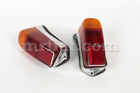 Fiat 600 D Chromed Plastic Rear Tail Light Set Complete New