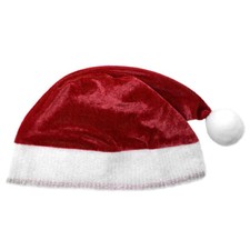 Adult Red Plush Santa Hat FUN XMAS, CHRISTMAS, HOLIDAY, COSTUME, PARTY HAT