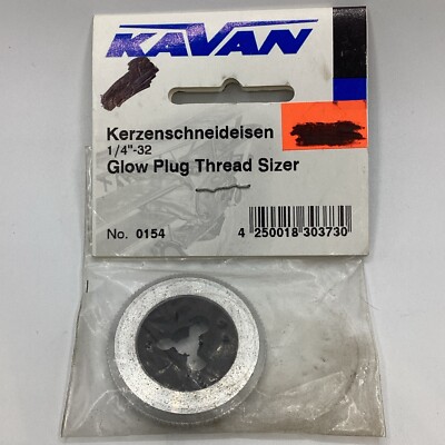 NOS Vintage Kavan Kerzenschneideisen 1/4 -32 Glow Plug Thread Sizer No. 0154