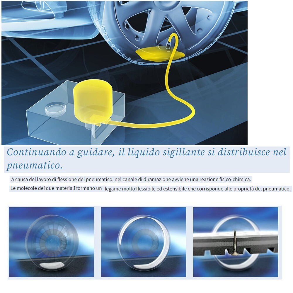 Kit Riparazione Gomme Chevrolet 450ml: Compressore e Liquido Originale - 4
