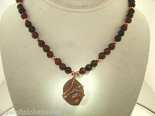 Genuine Hawaiian O ahu Beaches Sea Glass and Gemstone Copper Necklace 17" 2