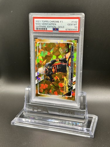 Max Verstappen PSA 10 Portrait 2021 Topps Chrome F1 Gold /50 Sapphire #142 - Picture 3 of 5