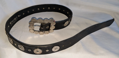 TOBACCO ROAD BLACK LEATHER BELT STRAP TOBACCO ROAD BELT CO. MADE IN U.S.A. BLACK GENUINE LEATHER  main image 2