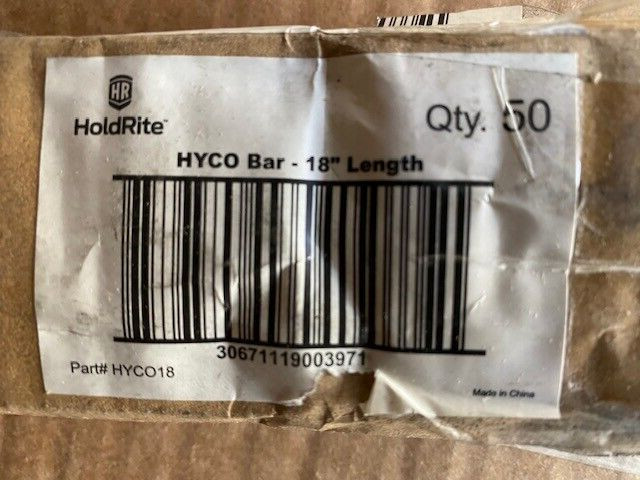 (50 PACK) Holdrite HYCO Bar - 18" HYCO18 (NEW)