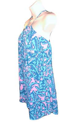 Womens IZZY & LOLA aqua pink boutique sundress SMALL NWT lace up dress cami  | eBay