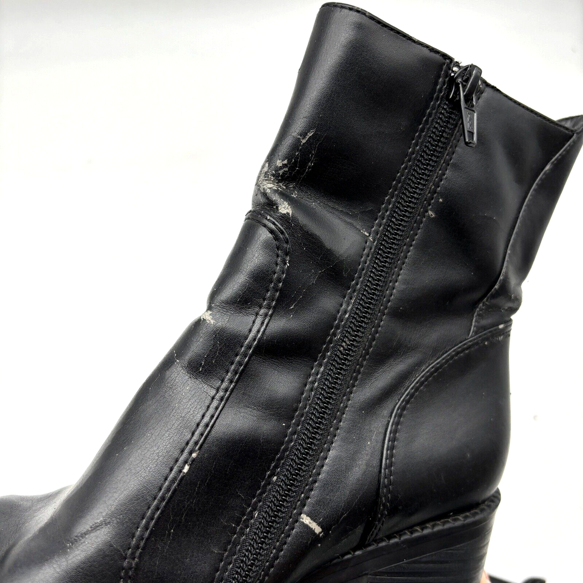Vintage 90s Y2K SOHO 69860 Black Faux Leather Platform Chunk