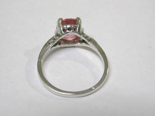 Pink Lab Sapphire Size 5.5 Ring 925 Sterling Silver USA Made Vintage Style - Picture 11 of 11