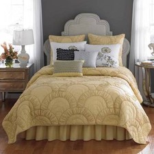 LAUNDRY SHELLI SEGAL NANETTE FULL/QUEEN QUILT+EURO SHAMS+PILLOW SET-YELLOW - 4PC
