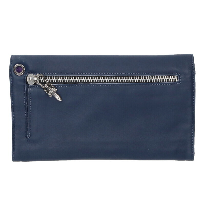 Chrome Hearts Wave Novelty Cross Ball Button Leather Wallet Chrome Hearts Wave Novelty Cross Ball Button Leather Wallet