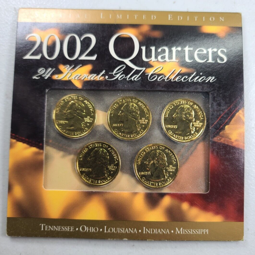 2002 Gold Plated State Quarters 5-Coin Set