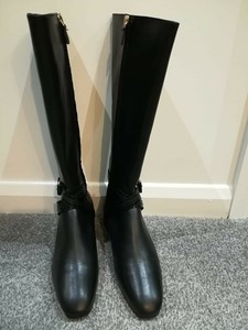 tall black flat boots