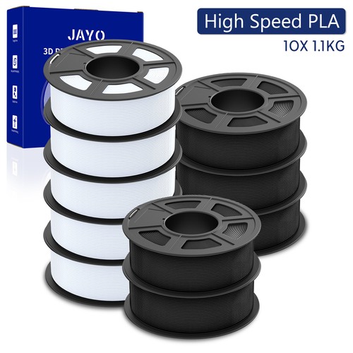 JAYO 10*1.1kg Black White Rapid PLA High Speed 1.75mm Filament 3D Printer Smooth