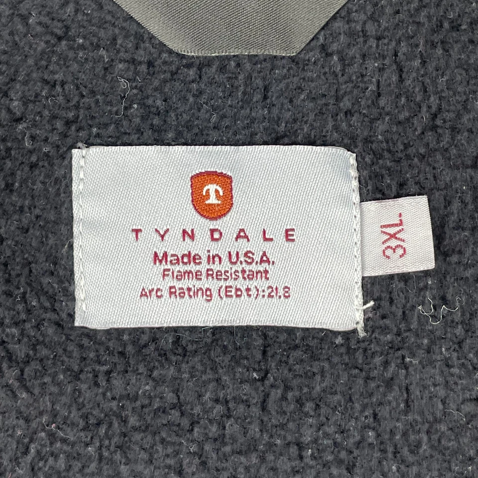 Tyndale FR Jacket Men 3XL Black Flame Resistant Arc Rating Full Zip Fleece Logo - Image 2 of 4