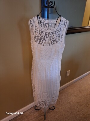 Stunning Catherine Malandrino Ivory Embroidered Dress | eBay