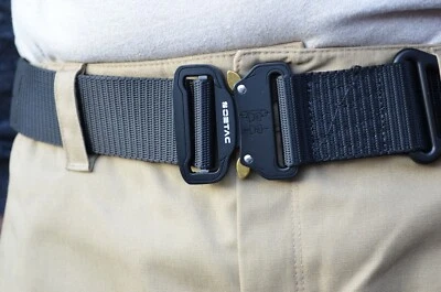 ACID TACTICAL Heavy Duty Tactical military buckle gun web belt for law enforcement - BLACK 36"