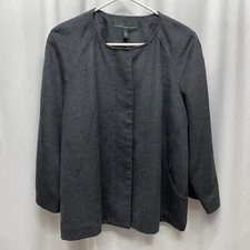 Harve Benard Womens large gray full zip jacket blazer moto