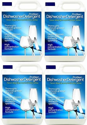 PRO-KLEEN ProKleen Dishwasher Dish Washer Cleaner Detergent Liquid Solution 4 x 5 Litres