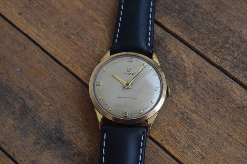 RARE Citizen Center Second 14K Gold Filled 40 Mic SN 13009 hand-wound antique - Picture 4 of 12