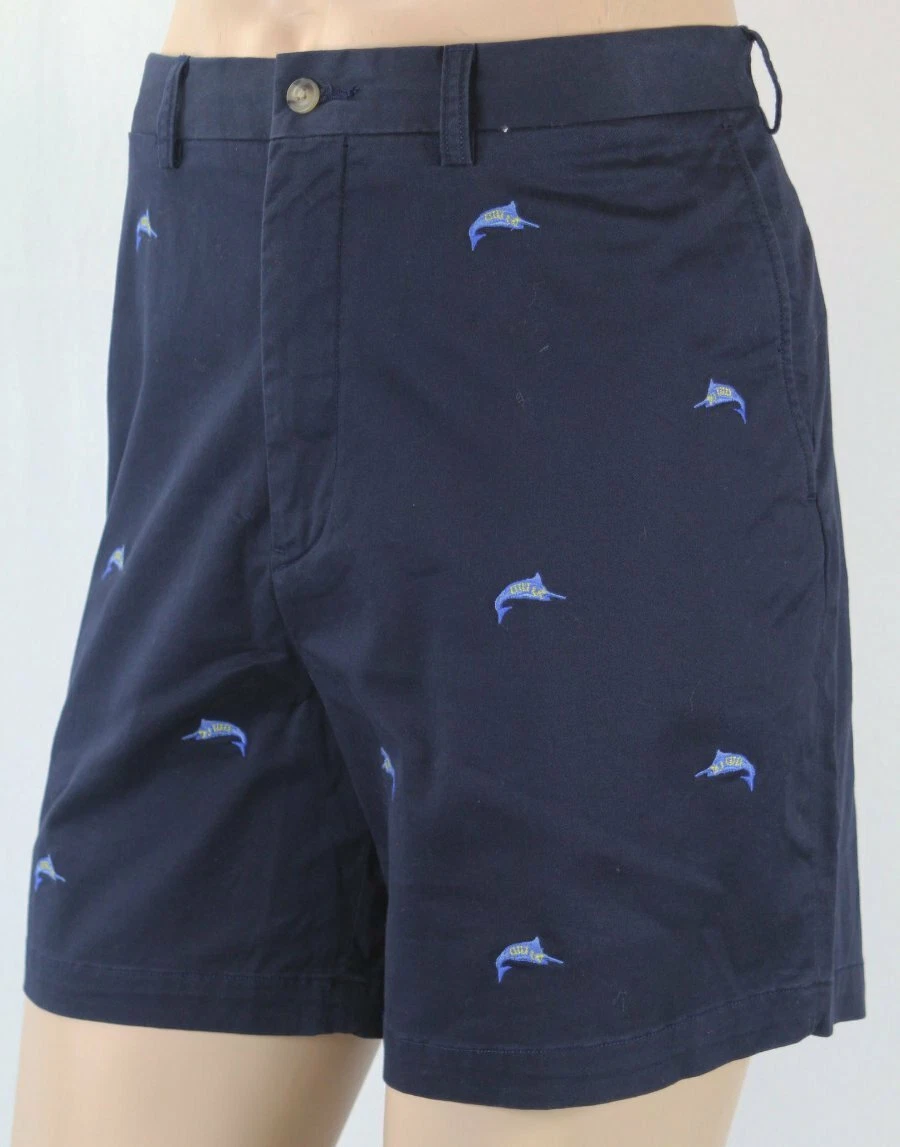 POLO Ralph Lauren Stretch Classic Fit Navy Multi Swordfish Shorts NWT