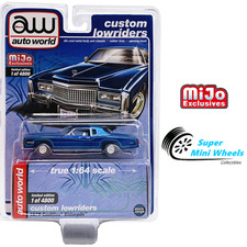 Auto World 1:64 Custom Lowriders 1975 Cadillac Eldorado Blue - Mijo Exclusive