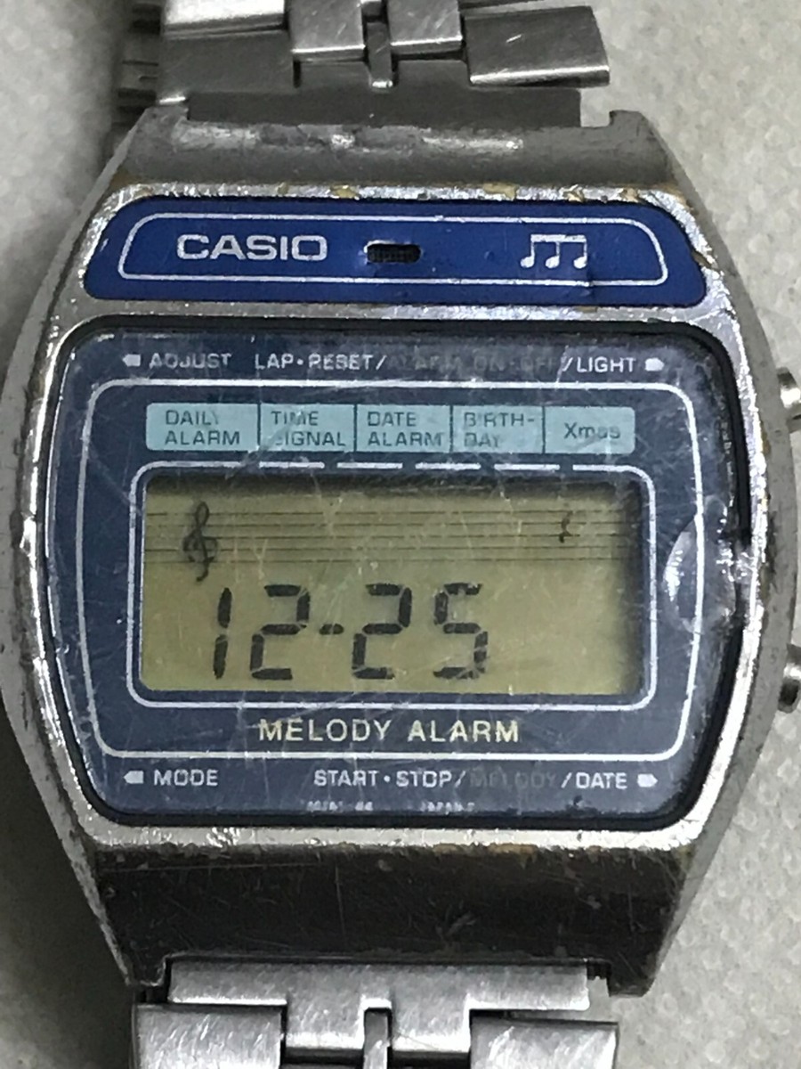 Vintage Casio M-1230 Melody Alarm LCD Watch Japan 1980 Unit