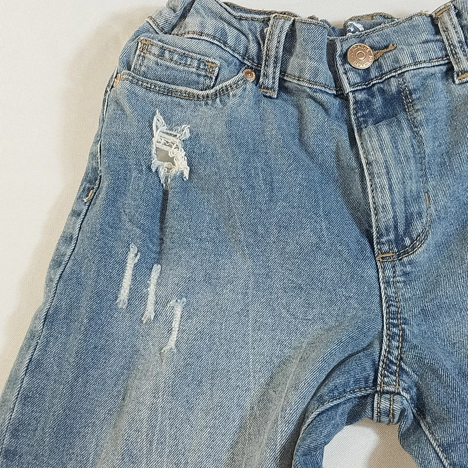 Jordache Kids Girlfriend Jeans Sz 12 Distressed Medium Wash Straight Leg Denim - Изображение 3 из 4