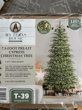 My Texas House 2025 7.5ft Cypress Pre-Lit Artificial Christmas Tree ( 500 LED)