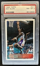 1996-97 Topps Ray Allen Rookie RC #217 Bucks PSA 8