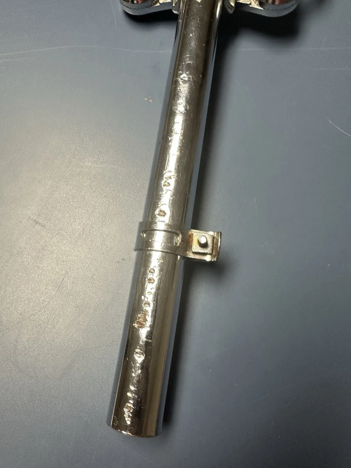 LUDWIG Double Rack Tom Drum Mount Post Holder Part w/ L-Arms 70s 80s Vtg 12 Inch - Image 4 of 4