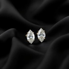 4 TCW Marquise Cut Lab Created Diamond Women's Stud Earring 14k Yellow Gold Over