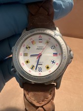 Vintage Timex Indiglo Quartz CR 1025 Cell Watch Leather Strap