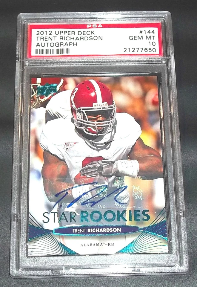 PSA 10 Gem Mint Rc Trent Richardson Auto 2012 Upper Deck Rookie Signed Autograph - Image 2 of 4
