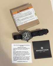 MARATHON Black US GOVERNMENT General Purpose Quartz GPQ Military Watch 34mm