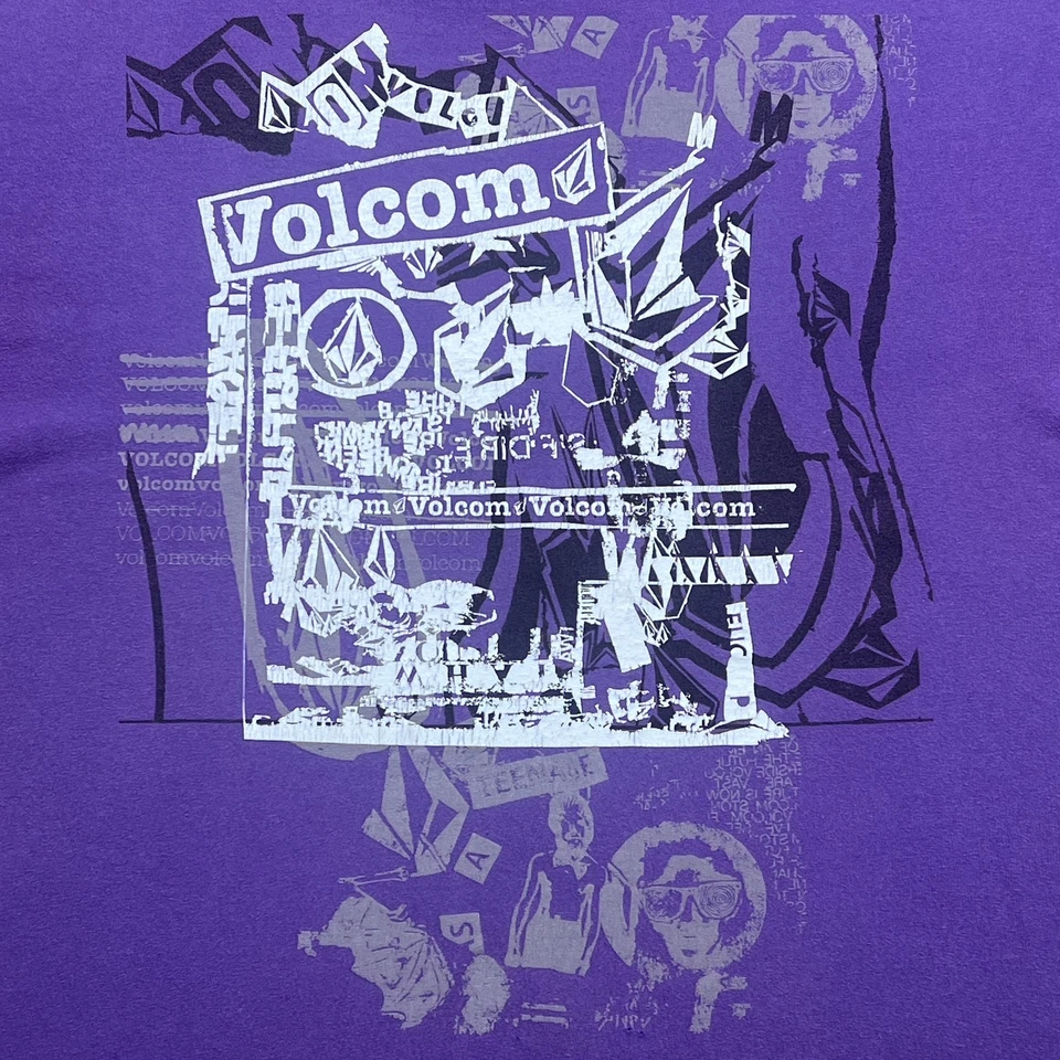 Vintage Volcom Shirt Mens XL Purple Short Sleeve Skateboarding Skater 90s Y2K - Image 3 of 4