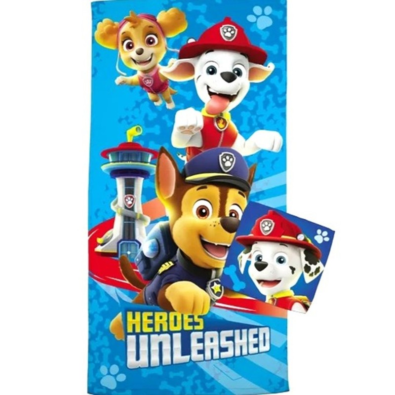 Nickelodeon PAW PATROL 2-Pc BATH TOWEL SET Towel & Wash Cloth ~ New with Tags