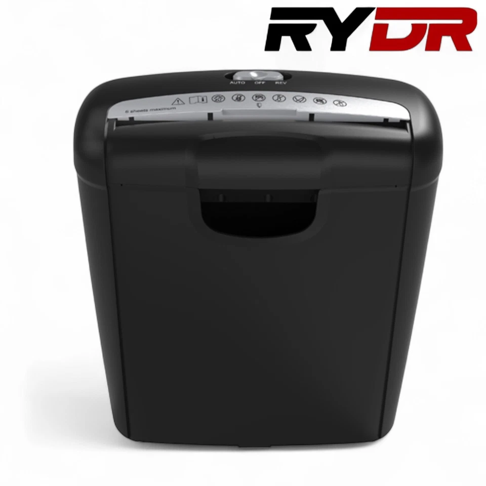 RYDR Paper Shredder 5 Sheet 10 Litre Strip Cut A4 Auto on Reverse Home Office - Image 4 of 4