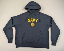 Vintage Y2K USN Navy Academy Hoodie Adult Extra Large Champion Reverse Weave