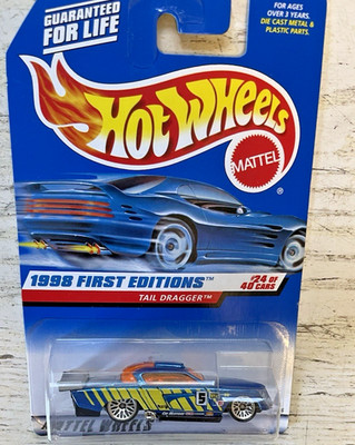 Hot Wheels 1998 Tail Dragger #659 1998 First Ed Series Blue #5 Rare