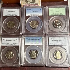 Vintage PCGS Certified Jefferson Set 6 Different Including 1979S “Type 2” SS1079