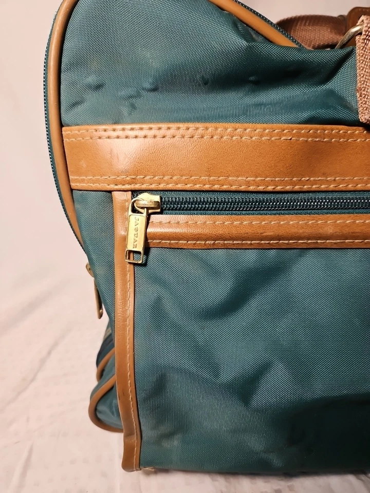 Bolso de Viaje Jaguar Vintage 3 Cremallera con Correa de Hombro Ajustable Verde Cazador/Tostado Foto 3 de 4