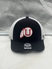 Utah Utes NCAA '47 Brand Throwback Black Trucker Mesh Adjustable Snapback Hat