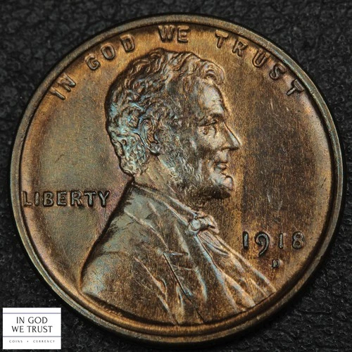 1918 D Lincoln Wheat Copper Cent 1C (MS CH BU) UNCIRCULATED