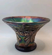 Vintage Cobalt Carnival Orange Tree Punch Bowl Base 4"